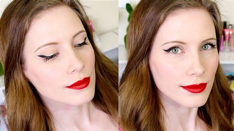 Graphic Winged Liner And Red Lips Makeup Tutorial Youtube