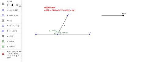 Linear Pair Of Angles Geogebra