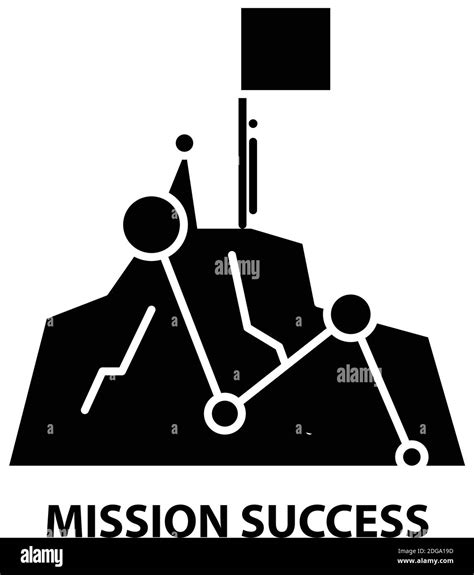 Mission Success Icon Black Vector Sign With Editable Strokes Concept