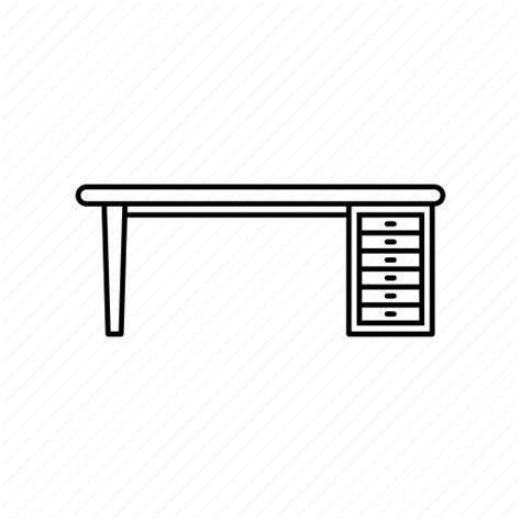 Bureau Desk Furniture Outline Scandinavian Table Vintage Icon