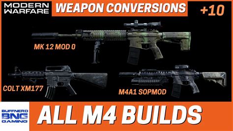 All M4 Weapon Conversions Call Of Duty Modern Warfare Youtube