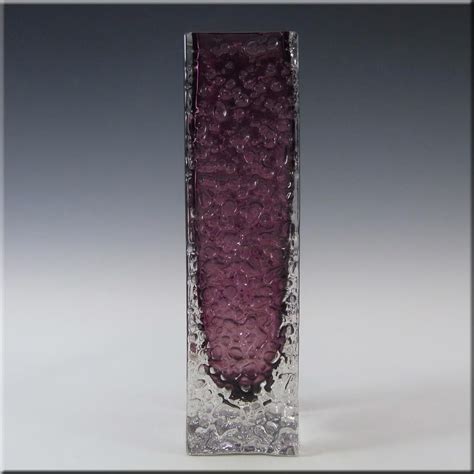 whitefriars baxter aubergine glass nailhead vase 9683 £70 00 baxter nailhead clear glass