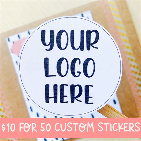 50 Customizable Business Logo Stickers Personalized Logo Etsy