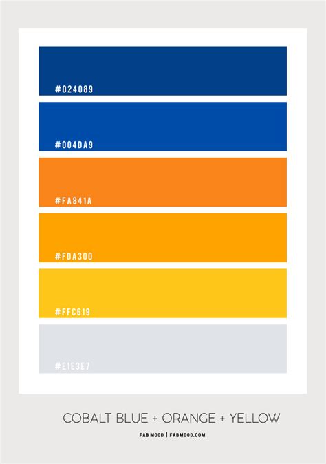 Cobalt Blue Orange And Yellow Color Scheme Color Palette 71 Color