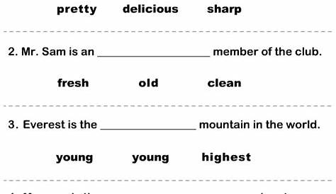 18 Adjectives Worksheets For Grade 2 / worksheeto.com