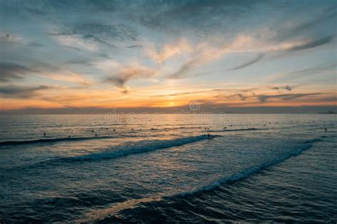 Sunset Over The Pacific Ocean In Newport Beach Orange County