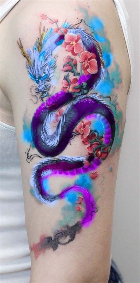 Dragon Tattoo Realistic Watercolor Dragon Tattoo Dragon Tattoo With