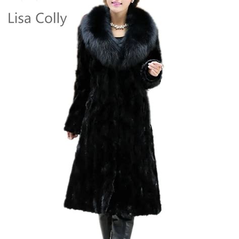 lisa colly furs new winter luxury faux fox fur coat super long fluffy faux fur jacket overcoat