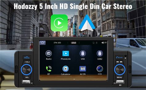 Car Radio Single Din Touch Screen Car Stereo With Carplay 5 Inch 1 Din