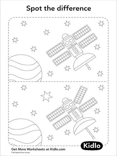 Spot The Difference Space Matching Activity Worksheet 07
