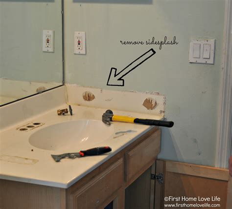 To remove your existing vanity and replace it with a new one, you would need to remove the caulking (to separate the vanity from the wall). How To Remove A Bathroom Vanity Top | TcWorks.Org