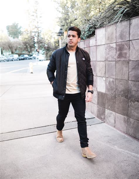 In particular, brown suede chelsea boots project a cool casual look that pairs perfectly with other essential items from your wardrobe. Men's Outfit Idea: Quilted Jacket and Suede Chelsea Boot ...