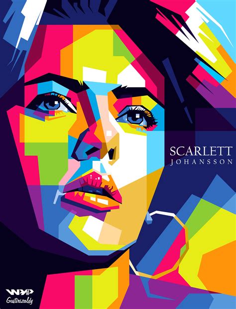Scarlett Johansson In Wedha S Pop Art Potrait For Order Zaldirizaldi Yahoo Com Geometric