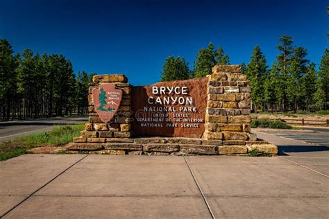 Bryce Canyon National Park Entrance Sign Editorial Image Image Of