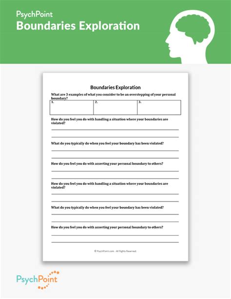 Printable Setting Boundaries Worksheet