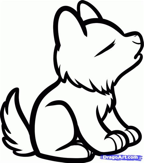 Outline wolf icon illustrationvector animal sign stock vector. wolf drawings for kids | how-to-draw-a-howling-wolf-for ...