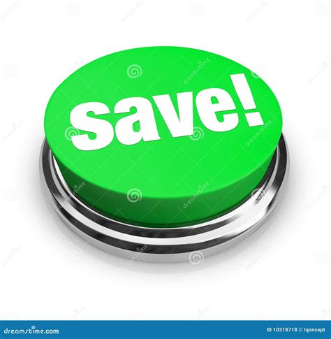 Save Green Button Stock Illustration Image Of Easy 10318718