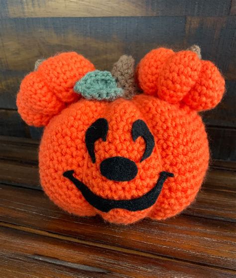 Mickey Mouse Crocheted Pumpkin Halloween Crochet Patterns Disney