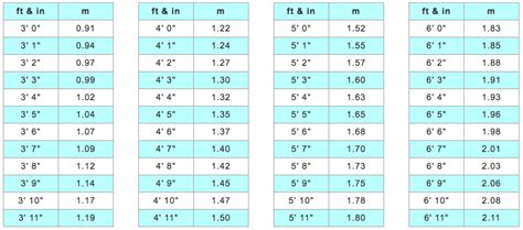 Feet To Metres Imperial To Metric Height Conversions Andre Cubeta