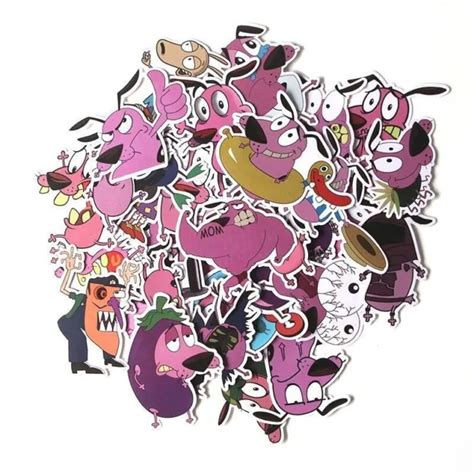 Courage The Cowardly Dog Cartoon Themed 35 Pcs Sticker Decal Set 748