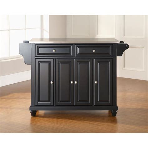 The savannah kitchen island offers a sturdy stainless steel countertop, a towel bar and paper towel holder, making it an ideal workspace for preparing your next meal. Shop Cambridge Stainless Steel Top Kitchen Island in Black ...