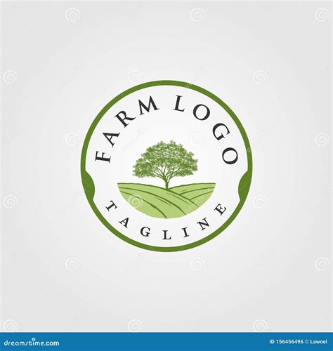 Vintage Farm With Tree Logo Designs Stock Vector Illustration Of Logo