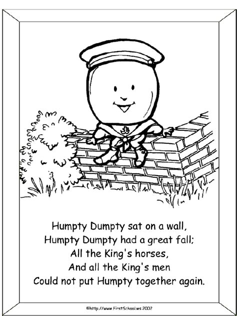 Printable Humpty Dumpty Coloring Pages