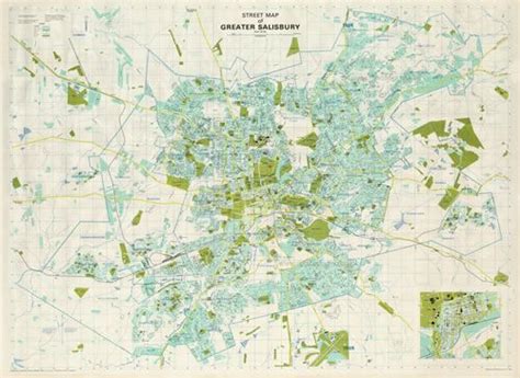 Street Map Of Greater Salisbury Rhodesia 1975 Scale Map Umhlanga