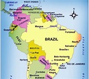 Brazil on a map - Map of the Brazil (South America - Americas)