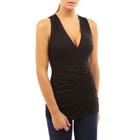 Womens Sleeveless V Neck Fitted Bloues Shirt Tank Top Sexy Clubbing Party Tops Ebay