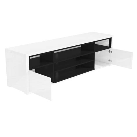 Large White And Grey High Gloss Tv Unit With Soundbar Shelf Furniture123