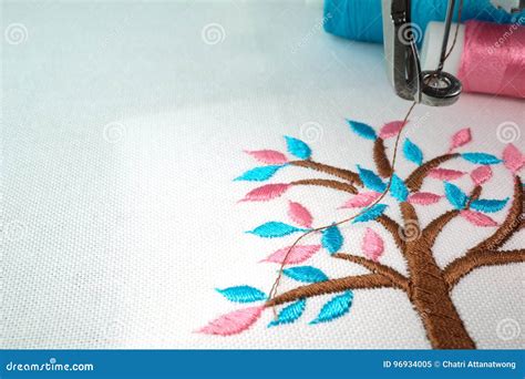 Embroidery Machine And Two Threads Stock Image Image Of Commercial
