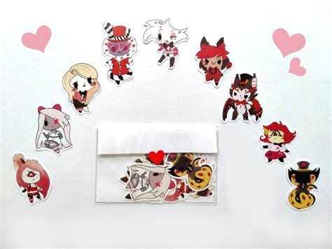 Hazbin Hotel Characters Chibis Cute Stickers Set Anime Etsy