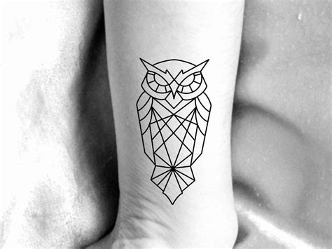 Geometric Owl Temporary Tattoo