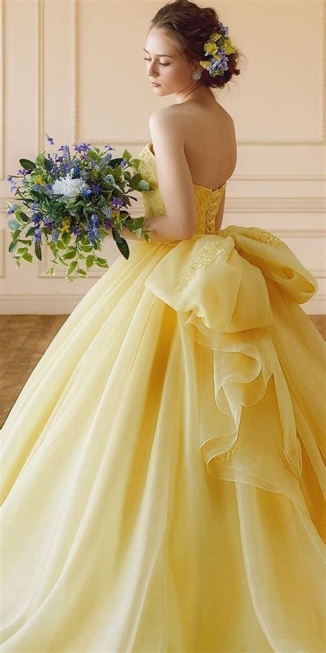 ℓυηα мι αηgєℓ ♡ 2 Photo Prom Dresses Yellow Ball Dresses Ball Gowns