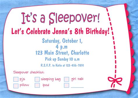 Free Printable Sleepover Birthday Party Invitations Girls Party Einladung Einladungen