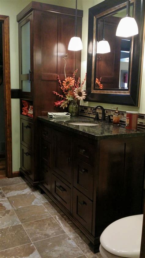 Free bathroom vanity plans features two large cabinet doors, two drawers, and an open storage area under the sink. Vanity with built in linen closet | Vanity, Linen closet ...