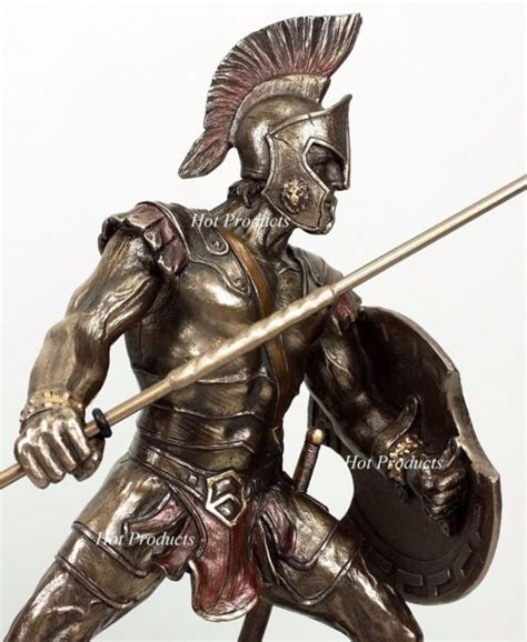 Achilles W Spear And Shield Greek Mythology Sculpture Statue Bronze