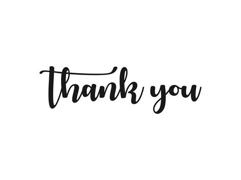 Thank You Lettering Black Text Handwriting Calligraphy With Shadow