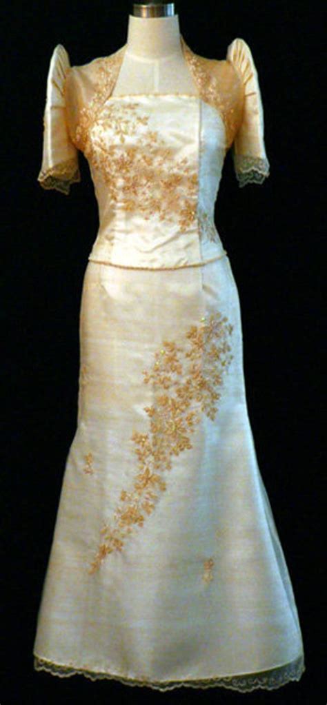 Mestiza Filipino Formal Barong Gown Philippine National Etsy Filipiniana Dress Philippines
