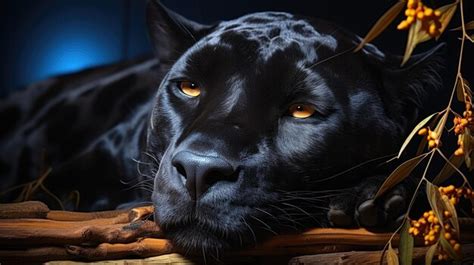 Premium Ai Image Isolated Background Picture Of Sleeping Black Panther