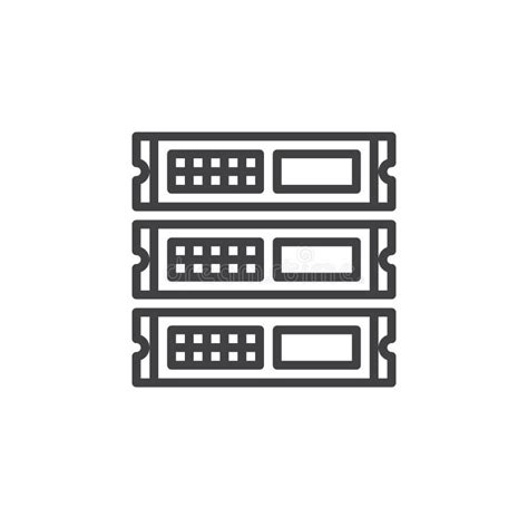 Rack Units Servers Line Icon Outline Vector Sign Linear Style