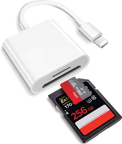 2 In 1 Lightning To Sd Card Reader For Iphone Apple Mfi