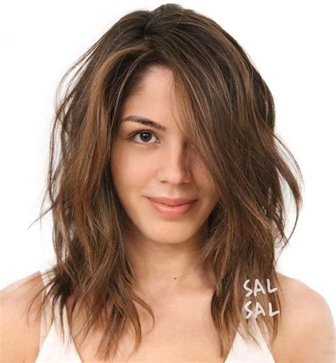Tousled Brown Balayage Hair Layered Haircuts For Medium Hair Medium Length Hair Cuts With