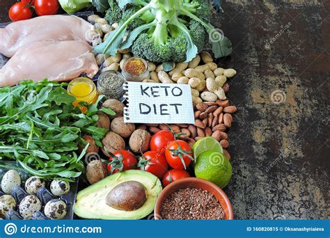 Ketogenic Diet Concept A Set Of Products Of The Low Carb Keto Diet Stock Image Image Of Good