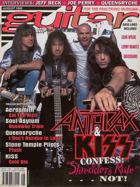 Guitar For The Practicing Musician 1993 Kiss Meets Anthrax Cover Photo Dan Spitz Gene