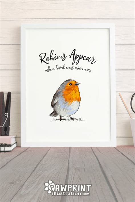 Robin Print Robins Appear When Loved Ones Are Near Etsy