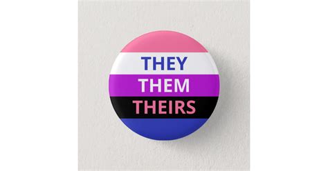 They/Them Pronouns Genderfluid Flag Badge | Zazzle.co.uk