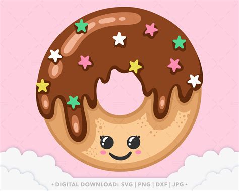 Cute Donut SVG Kawaii Donut SVG Donut Clipart Donut Etsy Australia