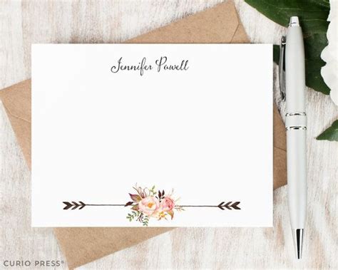 Personalized Notecard Set Set Of Personalized Stationery Etsy